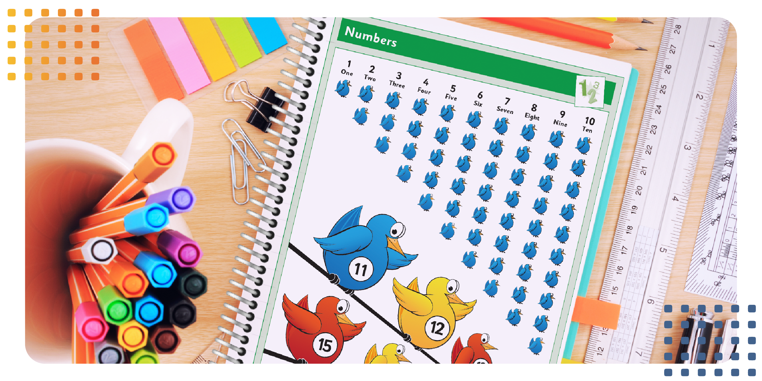 a school planner for kids featuring a guide to counting